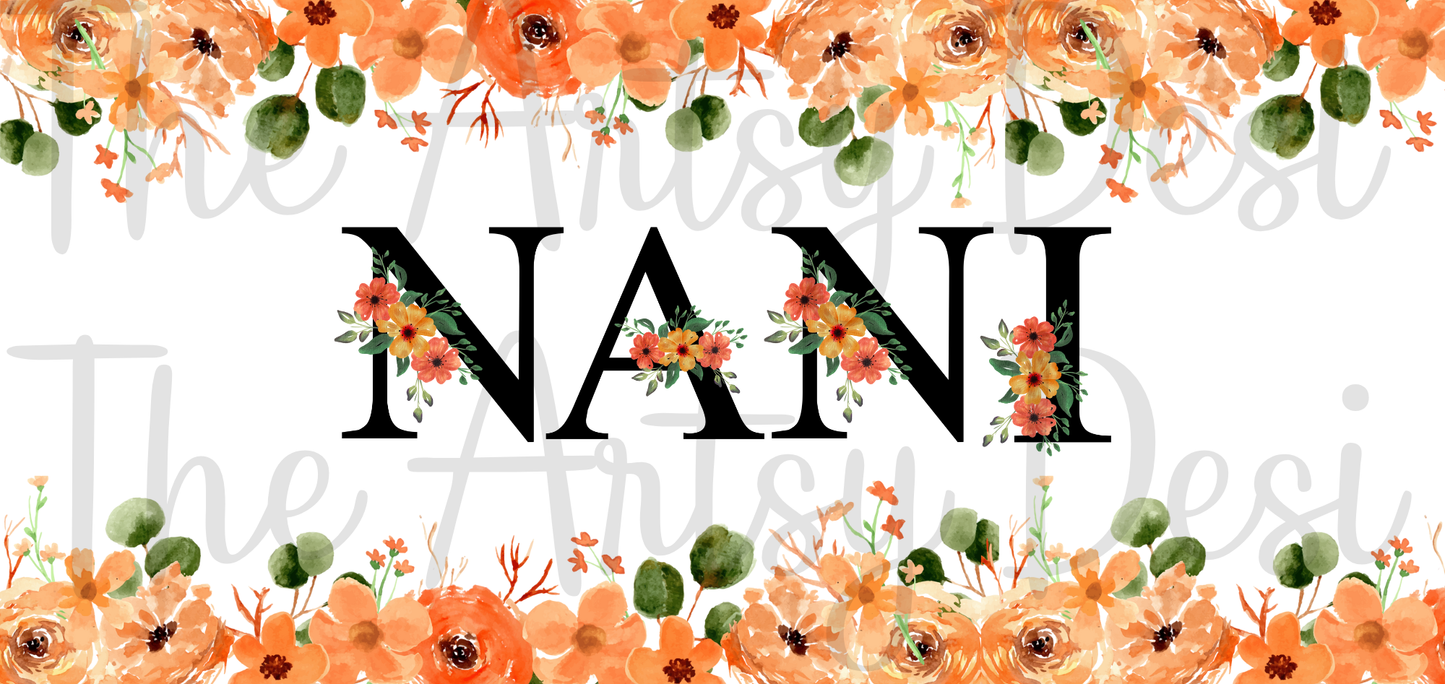 Nani - Orange Floral Decal