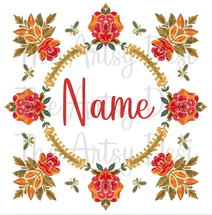Custom Floral Decal - Square