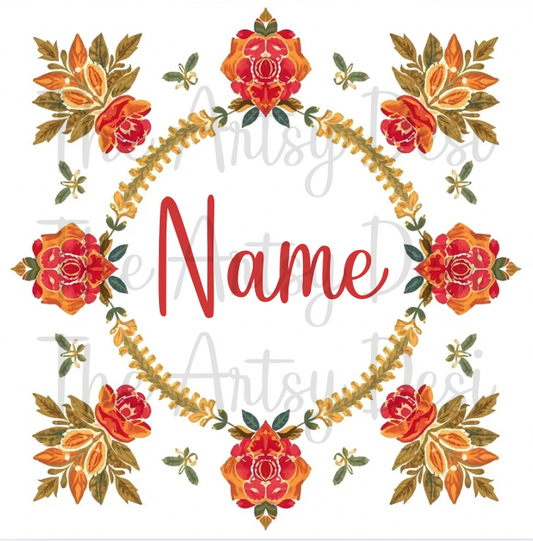 Custom Floral Decal - Square