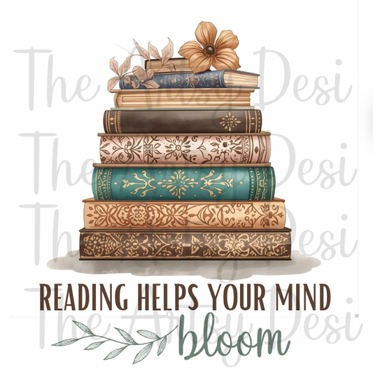 Reading Helps Your Mind Bloom Decal